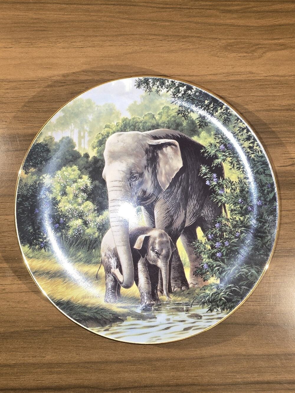The Asian Elephant Will Nelson Collectible Plate WS George Bradford EX